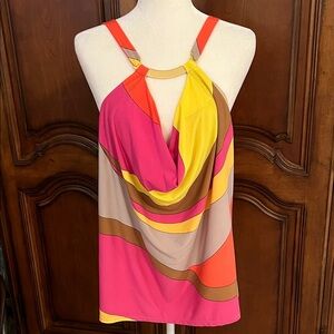 Trina Turk Multicolor Striped Tank Top, NWT, XL